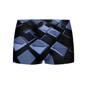 Мужские трусы 3D с принтом Стильная абстракция в Санкт-Петербурге, 50% хлопок, 50% полиэстер | классическая посадка, на поясе мягкая тканевая резинка | abstraction | geometry | абстракция | геометрия | кубики | кубы | фигуры