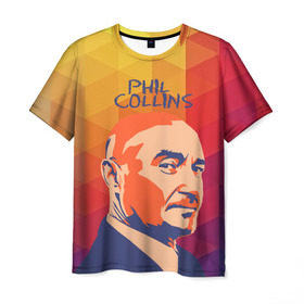 Мужская футболка 3D с принтом Phil Collins в Санкт-Петербурге, 100% полиэфир | прямой крой, круглый вырез горловины, длина до линии бедер | phil collins | актер | альтернатива | британский певец | музыкант | рок