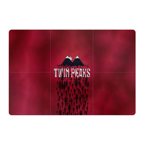 Магнитный плакат 3Х2 с принтом Лес Twin Peaks в Санкт-Петербурге, Полимерный материал с магнитным слоем | 6 деталей размером 9*9 см | горы | надпись | ретро | твин пикс
