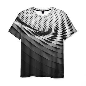 Мужская футболка 3D с принтом Абстрактная архитектура в Санкт-Петербурге, 100% полиэфир | прямой крой, круглый вырез горловины, длина до линии бедер | абстракция | архитектура | свет | текстура