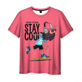 Мужская футболка 3D с принтом Stay cool в Санкт-Петербурге, 100% полиэфир | прямой крой, круглый вырез горловины, длина до линии бедер | hipster | skateboard | sport