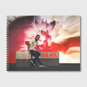 Альбом для рисования с принтом DAMN в Санкт-Петербурге, 100% бумага
 | матовая бумага, плотность 200 мг. | Тематика изображения на принте: kendrick lamar | кендрик ламар | рэп. | хип хоп