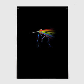 Постер с принтом Pink Floyd Cookie Monster в Санкт-Петербурге, 100% бумага
 | бумага, плотность 150 мг. Матовая, но за счет высокого коэффициента гладкости имеет небольшой блеск и дает на свету блики, но в отличии от глянцевой бумаги не покрыта лаком | монстр | печеньки | улица сезам