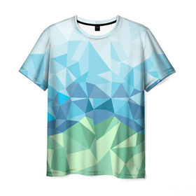 Мужская футболка 3D с принтом URAL polygonal в Санкт-Петербурге, 100% полиэфир | прямой крой, круглый вырез горловины, длина до линии бедер | polygonal | yaaydesign | екатеринбург | поли | полигональный | россия | урал