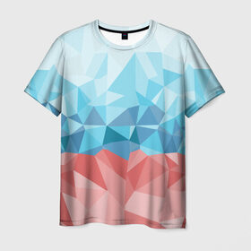 Мужская футболка 3D с принтом RUSSIA YAAY в Санкт-Петербурге, 100% полиэфир | прямой крой, круглый вырез горловины, длина до линии бедер | yaaydesign |   polygonal | полигоны | россия