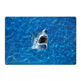 Магнитный плакат 3Х2 с принтом Пасть акулы в Санкт-Петербурге, Полимерный материал с магнитным слоем | 6 деталей размером 9*9 см | акула | атака | белая | брызги | вода | волны | зубы | капли | море | океан | опасность | синяя | челюсти | эффект