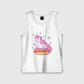 Детская майка хлопок с принтом Единорог в Санкт-Петербурге,  |  | donut | pink | star | unicorn | единорог | звезды | конь | милота | пончик | сказка