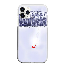 Чехол для iPhone 11 Pro матовый с принтом Лисичка уходит из леса в Санкт-Петербурге, Силикон |  | fox | деревья | дремучий | елка | ель | зима | лес | лис | лиса | лисенок | природа | рыжая | следы | снег | тайга | уши | хвост