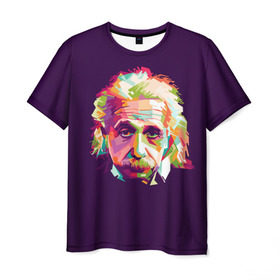 Мужская футболка 3D с принтом Альберт Эйнштейн в Санкт-Петербурге, 100% полиэфир | прямой крой, круглый вырез горловины, длина до линии бедер | albert einstein | идея | интеллект | искусство | наука | открытие | прикол | профессор | ум | учёный | юмор