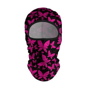 Балаклава 3D с принтом Розовые бабочки в Санкт-Петербурге, 100% полиэстер, ткань с особыми свойствами — Activecool | плотность 150–180 г/м2; хорошо тянется, но при этом сохраняет форму. Закрывает шею, вокруг отверстия для глаз кайма. Единый размер | butterflies | pink | бабочки | красота | крылья | нежность | орнамент | розовый | узор