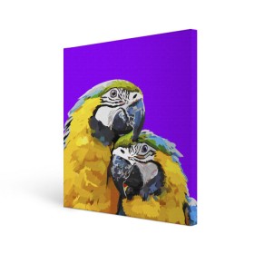 Холст квадратный с принтом Попугайчики в Санкт-Петербурге, 100% ПВХ |  | bird | животные | попугайчики | птицы | текстуры