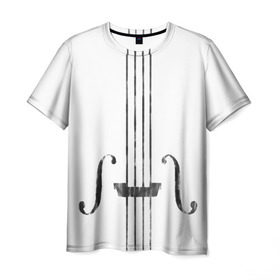 Мужская футболка 3D с принтом Я - виолончель в Санкт-Петербурге, 100% полиэфир | прямой крой, круглый вырез горловины, длина до линии бедер | 