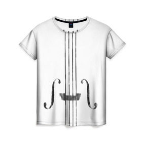 Женская футболка 3D с принтом Я - виолончель в Санкт-Петербурге, 100% полиэфир ( синтетическое хлопкоподобное полотно) | прямой крой, круглый вырез горловины, длина до линии бедер | 