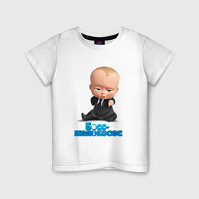 Детская футболка хлопок с принтом Boss Baby в Санкт-Петербурге, 100% хлопок | круглый вырез горловины, полуприлегающий силуэт, длина до линии бедер | boss baby | босс | мультфильмы