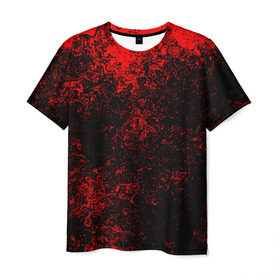 Мужская футболка 3D с принтом Брызги красок(red style) в Санкт-Петербурге, 100% полиэфир | прямой крой, круглый вырез горловины, длина до линии бедер | abstraction | color | paint | spray | tie dye | абстракция | брызги красок | всплеск красок | капли красок | текстуры
