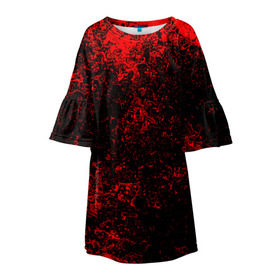 Детское платье 3D с принтом Брызги красок(red style) в Санкт-Петербурге, 100% полиэстер | прямой силуэт, чуть расширенный к низу. Круглая горловина, на рукавах — воланы | abstraction | color | paint | spray | tie dye | абстракция | брызги красок | всплеск красок | капли красок | текстуры