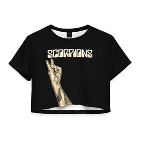 Женская футболка 3D укороченная с принтом Scorpions в Санкт-Петербурге, 100% полиэстер | круглая горловина, длина футболки до линии талии, рукава с отворотами | scorpions | клаус майне
рудольф шенкер | маттиас ябс | микки ди | павел мончивода | скорпионы