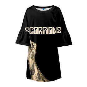 Детское платье 3D с принтом Scorpions в Санкт-Петербурге, 100% полиэстер | прямой силуэт, чуть расширенный к низу. Круглая горловина, на рукавах — воланы | scorpions | клаус майне
рудольф шенкер | маттиас ябс | микки ди | павел мончивода | скорпионы