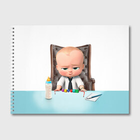 Альбом для рисования с принтом Boss Baby в Санкт-Петербурге, 100% бумага
 | матовая бумага, плотность 200 мг. | Тематика изображения на принте: boss baby | босс | молокосос | мультфильмы