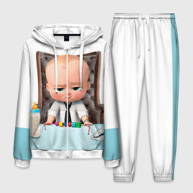 Мужской костюм 3D с принтом Boss Baby в Санкт-Петербурге, 100% полиэстер | Манжеты и пояс оформлены тканевой резинкой, двухслойный капюшон со шнурком для регулировки, карманы спереди | boss baby | босс | молокосос | мультфильмы