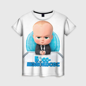 Женская футболка 3D с принтом Boss Baby в Санкт-Петербурге, 100% полиэфир ( синтетическое хлопкоподобное полотно) | прямой крой, круглый вырез горловины, длина до линии бедер | Тематика изображения на принте: boss baby | босс | молокосос | темплтон | тим | фрэнсис фрэнсис