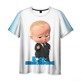 Мужская футболка 3D с принтом Boss Baby в Санкт-Петербурге, 100% полиэфир | прямой крой, круглый вырез горловины, длина до линии бедер | boss baby | босс | молокосос | мультфильмы