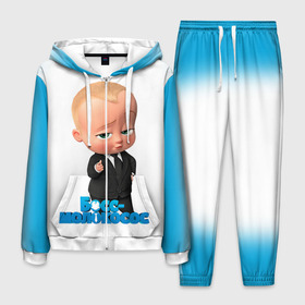Мужской костюм 3D с принтом Boss Baby в Санкт-Петербурге, 100% полиэстер | Манжеты и пояс оформлены тканевой резинкой, двухслойный капюшон со шнурком для регулировки, карманы спереди | boss baby | босс | молокосос | мультфильмы