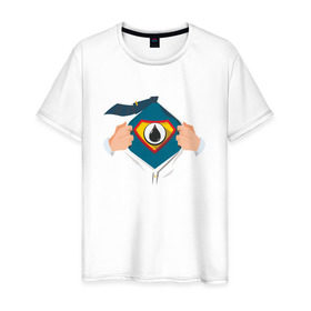 Мужская футболка хлопок с принтом Super oilman в Санкт-Петербурге, 100% хлопок | прямой крой, круглый вырез горловины, длина до линии бедер, слегка спущенное плечо. | газ | нефть