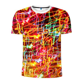 Мужская футболка 3D спортивная с принтом Light creative в Санкт-Петербурге, 100% полиэстер с улучшенными характеристиками | приталенный силуэт, круглая горловина, широкие плечи, сужается к линии бедра | abstract | colorful | electric | energy | light | абстракция | вет | цвет | электрик | энергия