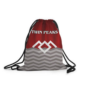 Рюкзак-мешок 3D с принтом Twin Peaks в Санкт-Петербурге, 100% полиэстер | плотность ткани — 200 г/м2, размер — 35 х 45 см; лямки — толстые шнурки, застежка на шнуровке, без карманов и подкладки | twin peaks | арт | лого | полосы | сериал | твин пикс | текстура | фильмы