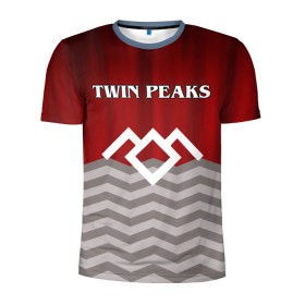 Мужская футболка 3D спортивная с принтом Twin Peaks в Санкт-Петербурге, 100% полиэстер с улучшенными характеристиками | приталенный силуэт, круглая горловина, широкие плечи, сужается к линии бедра | twin peaks | арт | лого | полосы | сериал | твин пикс | текстура | фильмы