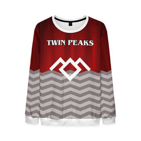 Мужской свитшот 3D с принтом Twin Peaks в Санкт-Петербурге, 100% полиэстер с мягким внутренним слоем | круглый вырез горловины, мягкая резинка на манжетах и поясе, свободная посадка по фигуре | twin peaks | арт | лого | полосы | сериал | твин пикс | текстура | фильмы