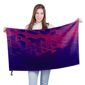 Флаг 3D с принтом Absraction night в Санкт-Петербурге, 100% полиэстер | плотность ткани — 95 г/м2, размер — 67 х 109 см. Принт наносится с одной стороны | abstraction | pattern | triangle | абстракция | кубики | текстуры | треугольники