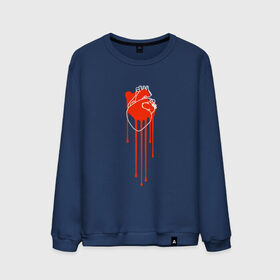 Мужской свитшот хлопок с принтом Живое сердце в Санкт-Петербурге, 100% хлопок |  | Тематика изображения на принте: кали | кровь | поток | сердце | стекает | струя