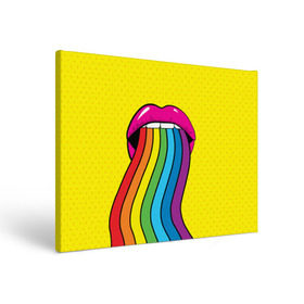 Холст прямоугольный с принтом Pop art в Санкт-Петербурге, 100% ПВХ |  | fun | lip color | mouth | pop art | rainbow | reggae | spectrum | style | summer | teeth | yellow | веселье | губы | желтый | зубы | лето | поп арт | радуга | рот | спектр | стиль | цвет