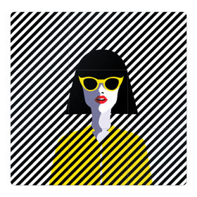 Магнитный плакат 3Х3 с принтом Pop art girl в Санкт-Петербурге, Полимерный материал с магнитным слоем | 9 деталей размером 9*9 см | Тематика изображения на принте: abstraction | bright | color | fashion | hair | lines | lips | pop art | rack | red | style | yellow | абстракция | губы | желтый | каре | красный | линии | мода | очки | поп арт | прическа | стиль | цвет | яркий