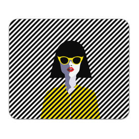 Коврик прямоугольный с принтом Pop art girl в Санкт-Петербурге, натуральный каучук | размер 230 х 185 мм; запечатка лицевой стороны | Тематика изображения на принте: abstraction | bright | color | fashion | hair | lines | lips | pop art | rack | red | style | yellow | абстракция | губы | желтый | каре | красный | линии | мода | очки | поп арт | прическа | стиль | цвет | яркий