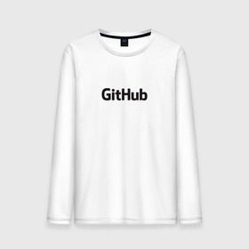 Мужской лонгслив хлопок с принтом GitHubWhite в Санкт-Петербурге, 100% хлопок |  | github | программист