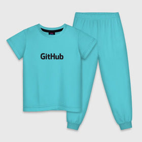 Детская пижама хлопок с принтом GitHubWhite в Санкт-Петербурге, 100% хлопок |  брюки и футболка прямого кроя, без карманов, на брюках мягкая резинка на поясе и по низу штанин
 | Тематика изображения на принте: github | программист