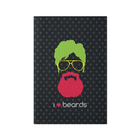 Обложка для паспорта матовая кожа с принтом I like beards в Санкт-Петербурге, натуральная матовая кожа | размер 19,3 х 13,7 см; прозрачные пластиковые крепления | Тематика изображения на принте: acid | background | beard | bright | club | color | face | fashion | head | hipster | male | mustache | p | pop art | style | борода | голова | горох | кислотный | клубный | лицо | мода | мужчина | очки | поп арт | стиль | усы | фон | хипстер | 