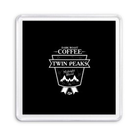 Магнит 55*55 с принтом Twin Peaks Coffee в Санкт-Петербурге, Пластик | Размер: 65*65 мм; Размер печати: 55*55 мм | twin peaks | арт | купер | сериал | твин пикс | фильмы | черно белые