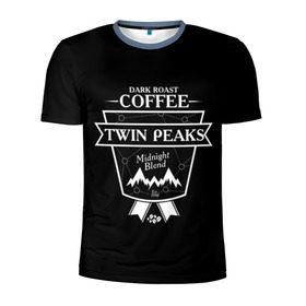 Мужская футболка 3D спортивная с принтом Twin Peaks Coffee в Санкт-Петербурге, 100% полиэстер с улучшенными характеристиками | приталенный силуэт, круглая горловина, широкие плечи, сужается к линии бедра | Тематика изображения на принте: twin peaks | арт | купер | сериал | твин пикс | фильмы | черно белые
