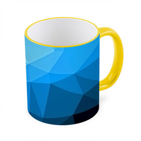 Кружка 3D с принтом geometric blue в Санкт-Петербурге, керамика | ёмкость 330 мл | Тематика изображения на принте: abstraction | абстракция | геометрия | грани | линии | полигоны | розовый | сочетания | текстура | треугольники