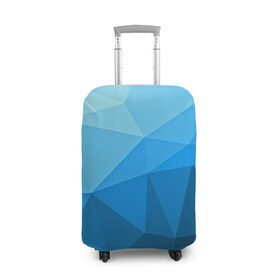 Чехол для чемодана 3D с принтом geometric blue в Санкт-Петербурге, 86% полиэфир, 14% спандекс | двустороннее нанесение принта, прорези для ручек и колес | abstraction | абстракция | геометрия | грани | линии | полигоны | розовый | сочетания | текстура | треугольники
