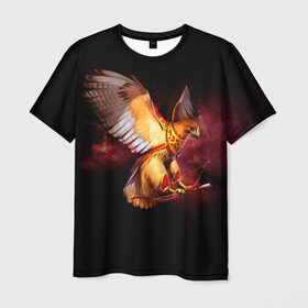 Мужская футболка 3D с принтом Fantasy bird в Санкт-Петербурге, 100% полиэфир | прямой крой, круглый вырез горловины, длина до линии бедер | game | беркут | игра | игрок | лук и стрелы | орёл | птица | сокол | фэнтези