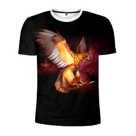 Мужская футболка 3D спортивная с принтом Fantasy bird в Санкт-Петербурге, 100% полиэстер с улучшенными характеристиками | приталенный силуэт, круглая горловина, широкие плечи, сужается к линии бедра | game | беркут | игра | игрок | лук и стрелы | орёл | птица | сокол | фэнтези