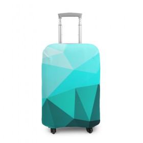 Чехол для чемодана 3D с принтом Green geometric в Санкт-Петербурге, 86% полиэфир, 14% спандекс | двустороннее нанесение принта, прорези для ручек и колес | abstraction | абстракция | геометрия | грани | линии | полигоны | сочетания | текстура | треугольники