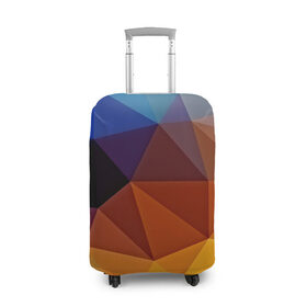 Чехол для чемодана 3D с принтом Цветные стёкла в Санкт-Петербурге, 86% полиэфир, 14% спандекс | двустороннее нанесение принта, прорези для ручек и колес | abstraction | абстракция | геометрия | грани | линии | полигоны | розовый | сочетания | текстура | треугольники