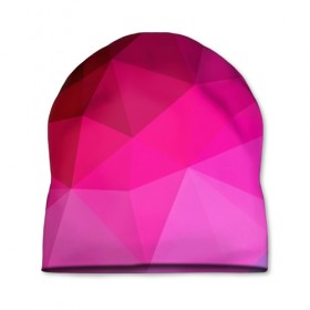 Шапка 3D с принтом Pink Polygon в Санкт-Петербурге, 100% полиэстер | универсальный размер, печать по всей поверхности изделия | Тематика изображения на принте: 