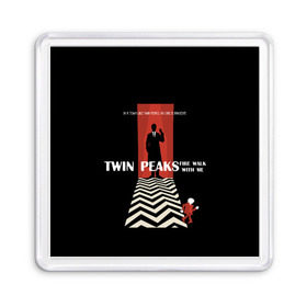 Магнит 55*55 с принтом Twin Peaks в Санкт-Петербурге, Пластик | Размер: 65*65 мм; Размер печати: 55*55 мм | twin peaks | агент дейл  купер | арт | сериал | твин пикс | фильмы